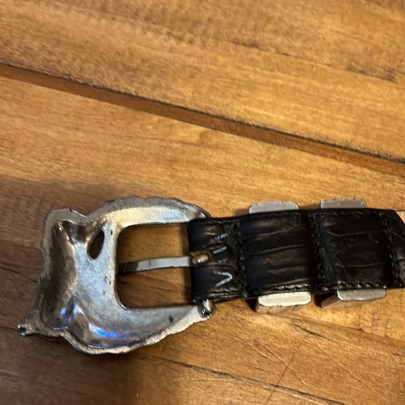 Brighton belts, horse head buckle, size Small (28), black faux wove croc - Picture 2 of 7